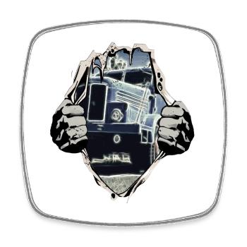 Ifa H6 DDR Kipper unterm Shirt - Viereckiger Kühlschrankmagnet - Weiß - Vorne