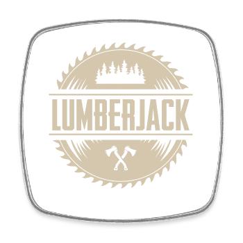 Lumberjack - Square fridge magnet - white - Front
