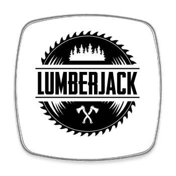 Lumberjack - Square fridge magnet - white - Front