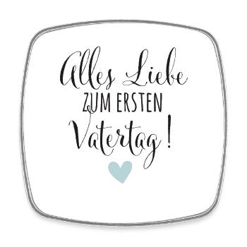 Erster Vatertag Geschenk Papa Vater Baby Geburt - Viereckiger Kühlschrankmagnet - Weiß - Vorne