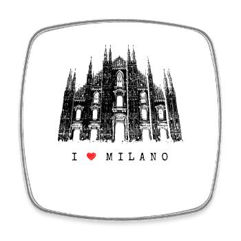 Milan Milan Cathedral Italy Love I Love Milano - Square fridge magnet - white - Front