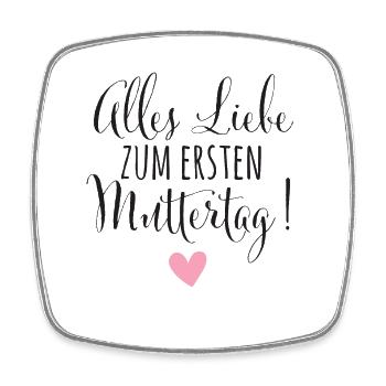 Erster Muttertag Geschenk Mama Baby Geburt - Viereckiger Kühlschrankmagnet - Weiß - Vorne