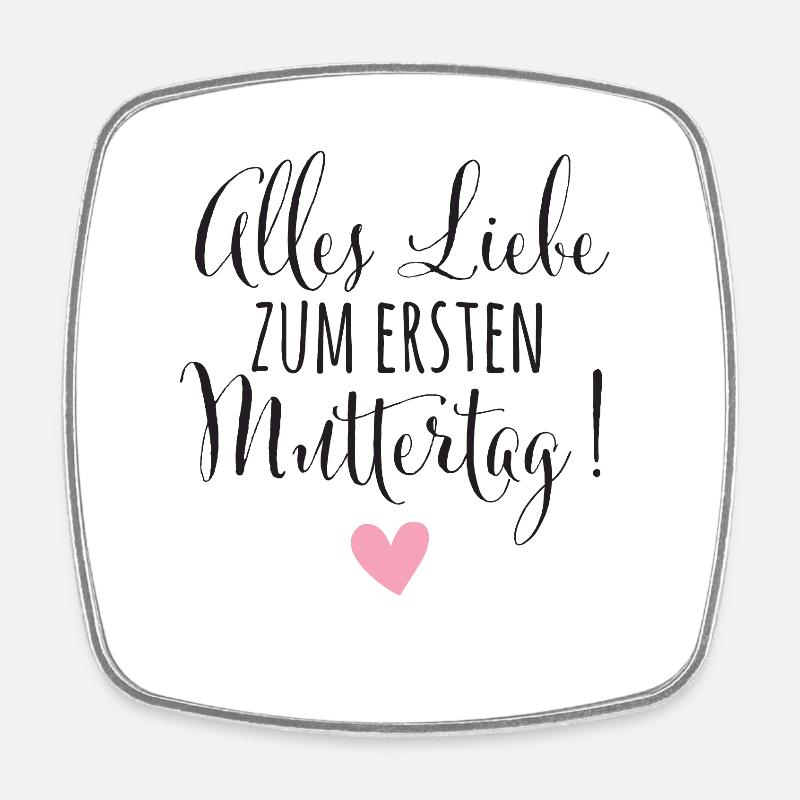 Erster Muttertag Geschenk Mama Baby Geburt - Viereckiger Kühlschrankmagnet - Weiß