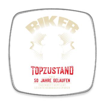 50. Geburtstag Biker Motorrad Motorradfahrer - Viereckiger Kühlschrankmagnet - Weiß - Vorne