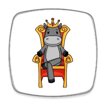 King Donkey - Souverain de la Reine du Trône - Magnet carré - blanc - Devant