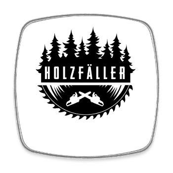 Holzfäller - Viereckiger Kühlschrankmagnet - Weiß - Vorne