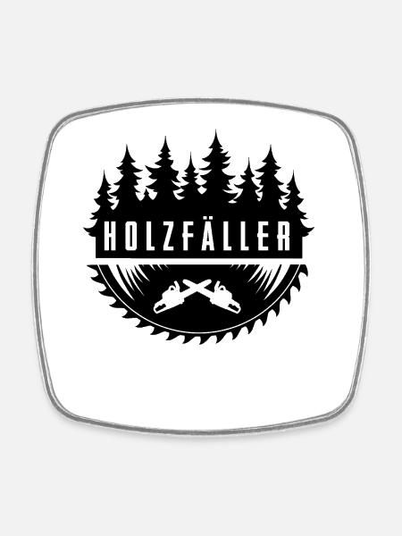 Holzfäller - Viereckiger Kühlschrankmagnet - Weiß