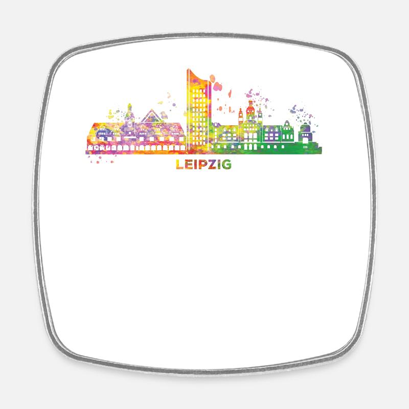 Leipzig Skyline Bunt Leipziger Uniriese - Viereckiger Kühlschrankmagnet - Weiß