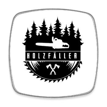 Holzfäller - Viereckiger Kühlschrankmagnet - Weiß - Vorne