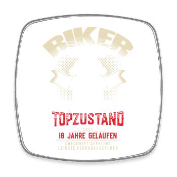 18. Geburtstag Biker Motorrad Motorradfahrer - Viereckiger Kühlschrankmagnet - Weiß - Vorne