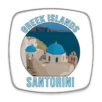 Îles grecques Santorin - Magnet carré - blanc - Devant