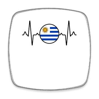 Uruguay Herzschlag - Viereckiger Kühlschrankmagnet - Weiß - Vorne