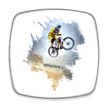 Mountainbike | Mountainbiker | Downhill - Viereckiger Kühlschrankmagnet - Weiß - Vorne