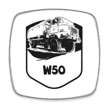 W50 - Armoiries - Magnet carré - blanc - Devant