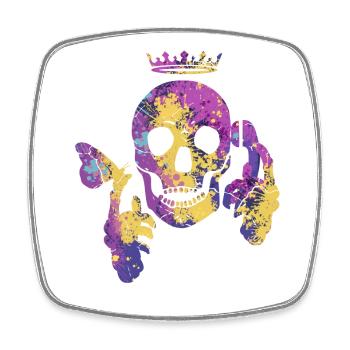 Skull with butterfly - Square fridge magnet - white - Front