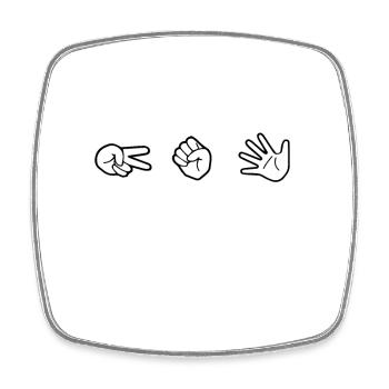Scissors Stone Paper - Square fridge magnet - white - Front