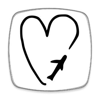 Love of flying - Square fridge magnet - white - Front