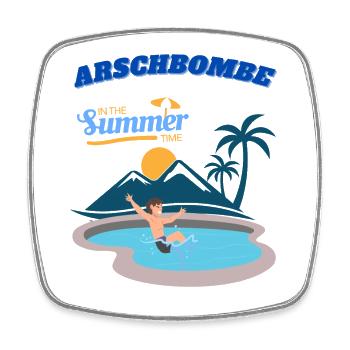 Sommerparadies Poollandschaft - Viereckiger Kühlschrankmagnet - Weiß - Vorne