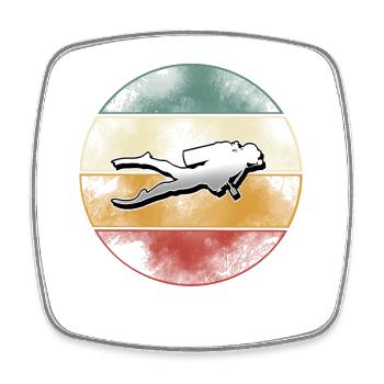 Taucher Tauchen - Viereckiger Kühlschrankmagnet - Weiß - Vorne