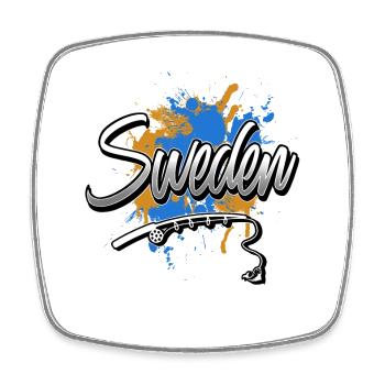 Sweden Fishing Angler Fishing - Square fridge magnet - white - Front
