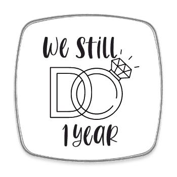 1er anniversaire de mariage en papier cadeau de mariage - Magnet carré - blanc - Devant