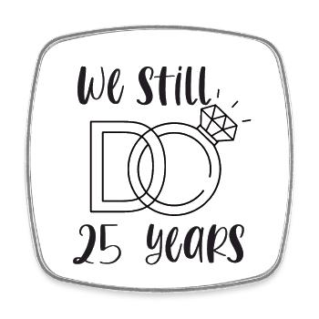 25ème anniversaire de mariage cadeau de mariage en argent - Magnet carré - blanc - Devant