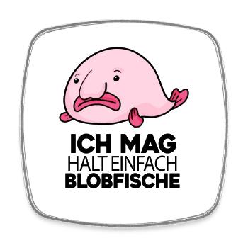 Blobfisch Fisch Fische - Viereckiger Kühlschrankmagnet - Weiß - Vorne