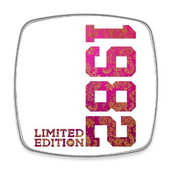 44. GEBURTSTAG PINK LIMITED EDITION 1982 - Viereckiger Kühlschrankmagnet - Weiß - Vorne