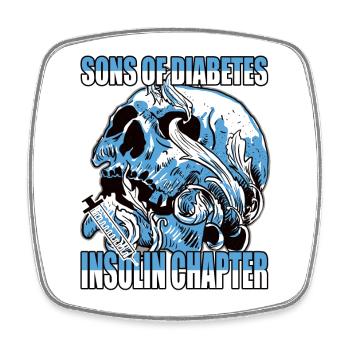 Sons of Diabetes Insulin Chapter Design - Square fridge magnet - white - Front