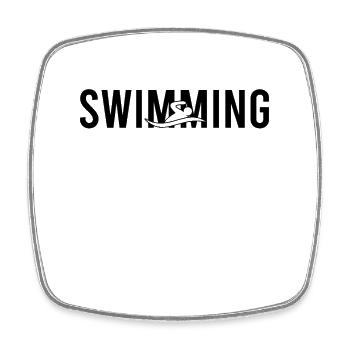 Schwimmen swimming - Viereckiger Kühlschrankmagnet - Weiß - Vorne