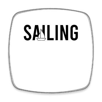 Sailing sailing - Square fridge magnet - white - Front
