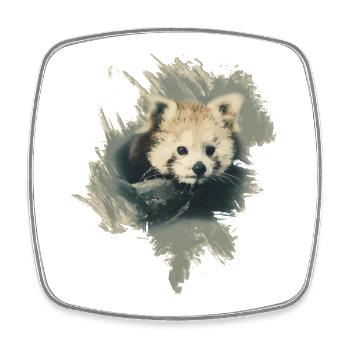 Red panda - Square fridge magnet - white - Front
