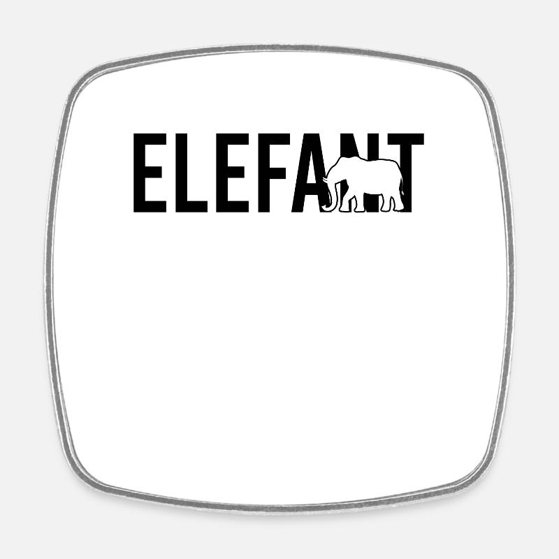 Elefant - Viereckiger Kühlschrankmagnet - Weiß