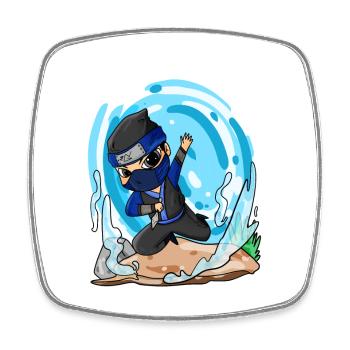 Motif Ninja pour enfants - Magnet carré - blanc - Devant