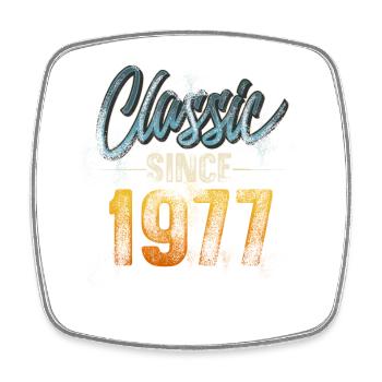 1977 Année de naissance Anniversaire Année de construction Millésime - Magnet carré - blanc - Devant