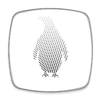Pinguin - Viereckiger Kühlschrankmagnet - Weiß - Vorne