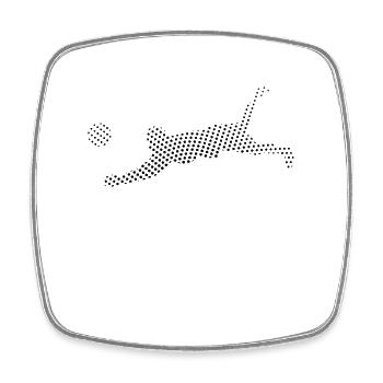 Joueurs de volley-ball - Magnet carré - blanc - Devant