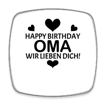 Happy Birthday Oma - Viereckiger Kühlschrankmagnet - Weiß - Vorne
