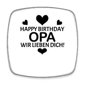 Happy Birthday Opa - Viereckiger Kühlschrankmagnet - Weiß - Vorne