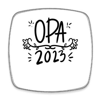 Opa 2023 - Opa werden - Bald Opa - Viereckiger Kühlschrankmagnet - Weiß - Vorne