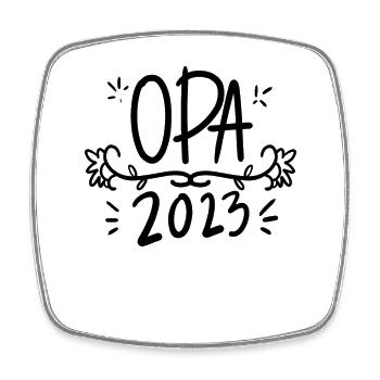 Opa 2023 - Opa werden - Bald Opa - Viereckiger Kühlschrankmagnet - Weiß - Vorne