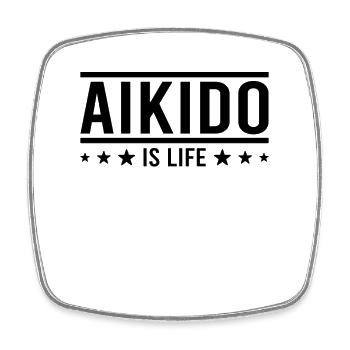 Aikido Saying - Square fridge magnet - white - Front