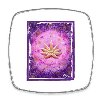 Lotus d’or - Sonja Ariel von Staden - Magnet carré - blanc - Devant