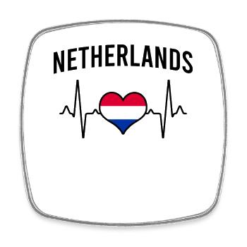 Pays-Bas Heartbeat - Magnet carré - blanc - Devant