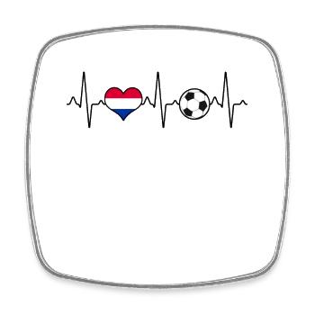 Pays-Bas Hollande Football Heartbeat - Magnet carré - blanc - Devant