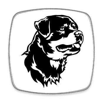 Rottweiler Head - Square fridge magnet - white - Front
