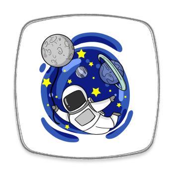 Astronaute Moon Balloon - Magnet carré - blanc - Devant
