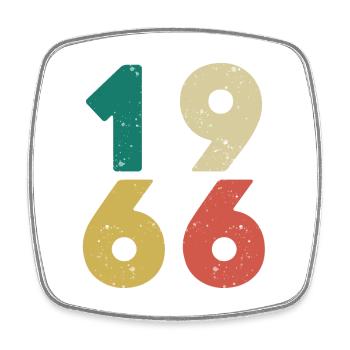 1966 - Jahrgang 1966 Retro Vintage - Viereckiger Kühlschrankmagnet - Weiß - Vorne