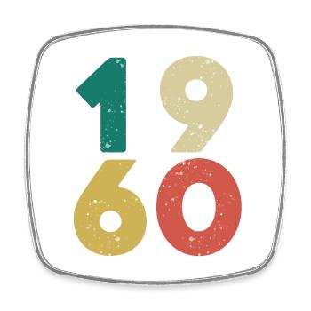 1960 - Millésime 1960 Rétro Vintage - Magnet carré - blanc - Devant