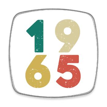 1965 - Millésime 1965 Rétro Vintage - Magnet carré - blanc - Devant